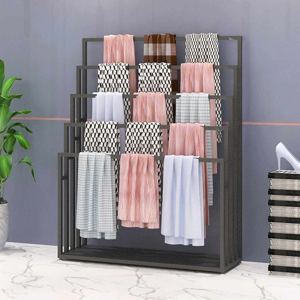 철제 수건 걸이 계단식 선반 스카프 목도리 매대 60x40x150 - 상세 이미지 2