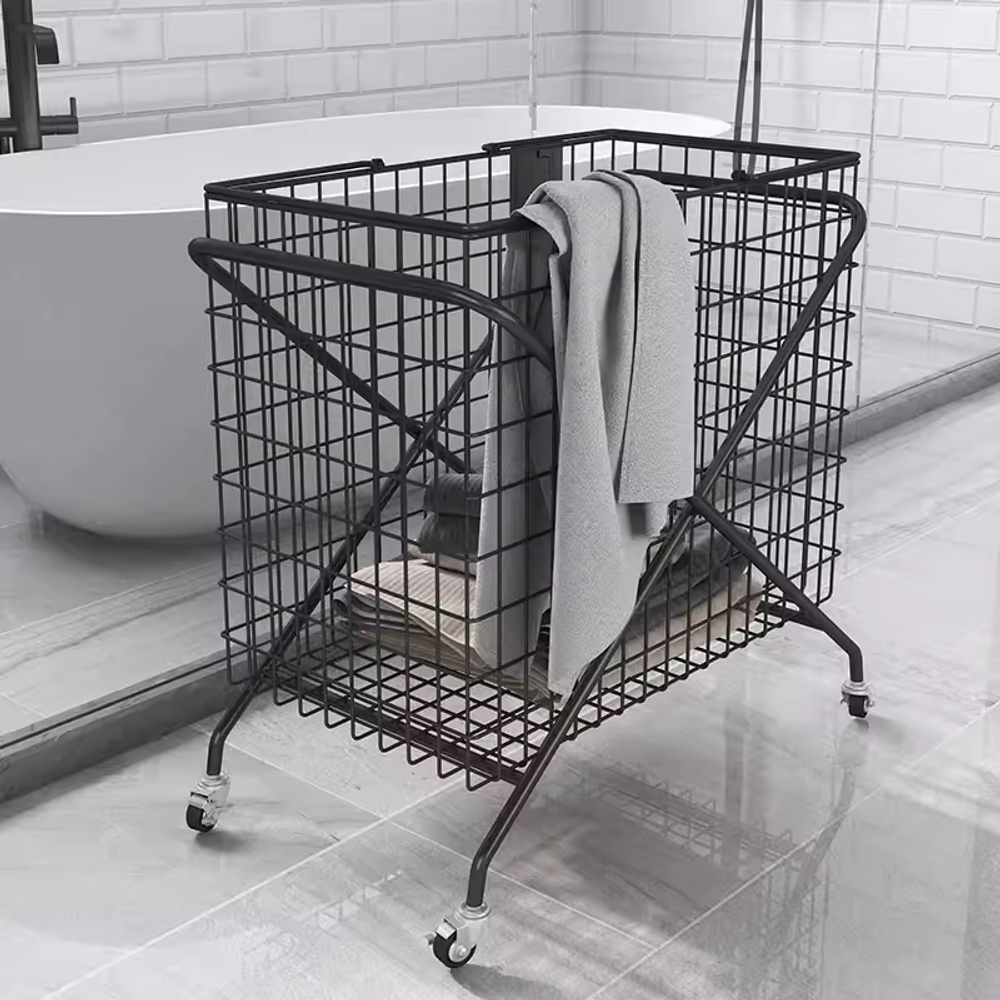 세탁 카트 옷 천 바스켓 수건 의류 호텔 청소 수거함 - 상세 이미지 5