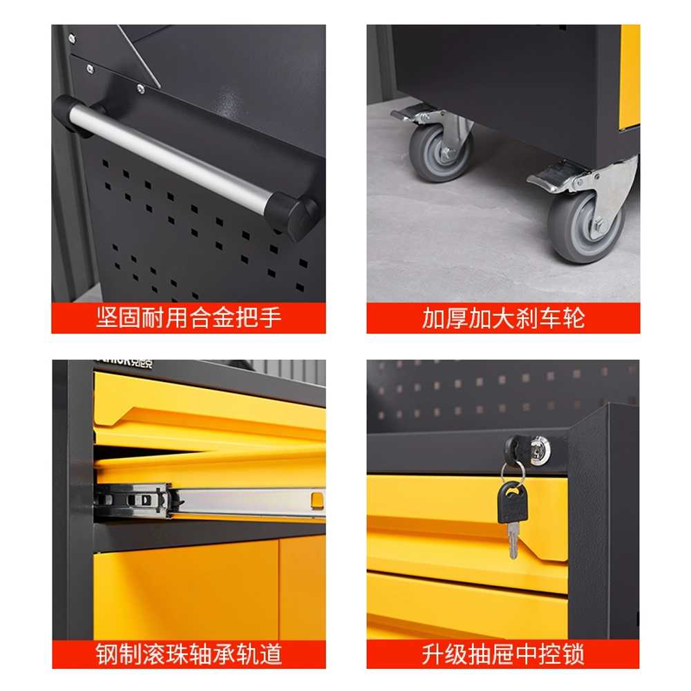 이동식 공구 카트 카센터 정비소 부품 선반 트롤리 그레이 - 상세 이미지 5