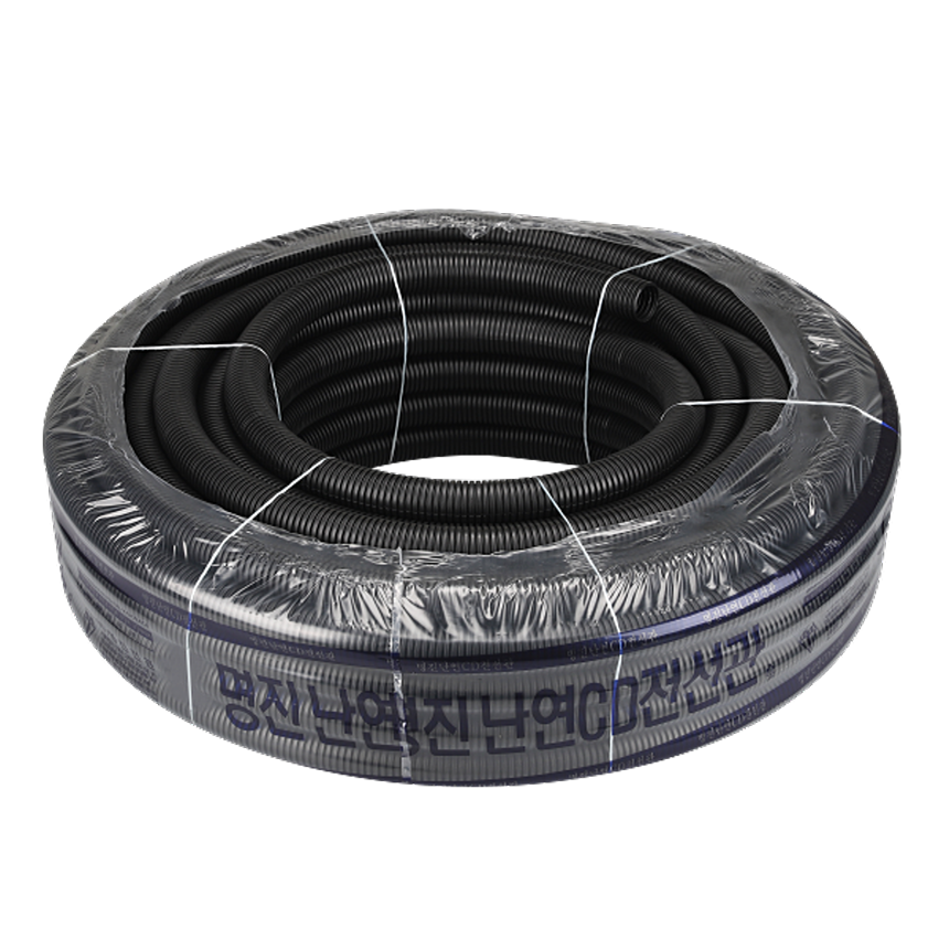 난연 CD 파이프 전선관 PE 전기공사 전선 배관파이프 22mm 흑색 100M 주름관 - 상세 이미지 2
