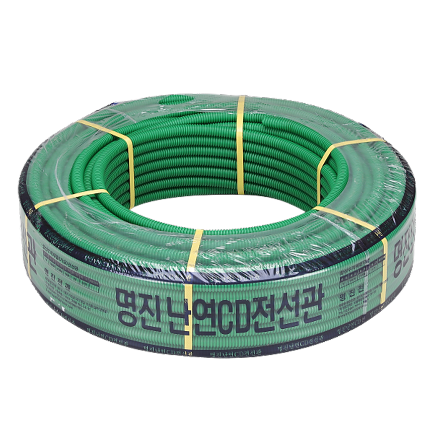 난연 CD 파이프 PE 전선관 전기공사 전선 배관파이프 16mm 녹색 100M 주름관 - 상세 이미지 2