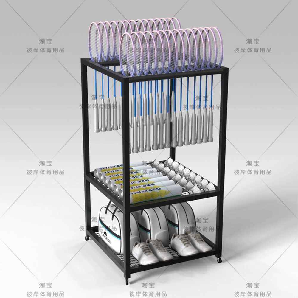 배드민턴 라켓 거치대 셔틀콕 홀더 진열 16 보관 이동식 - 상세 이미지 3