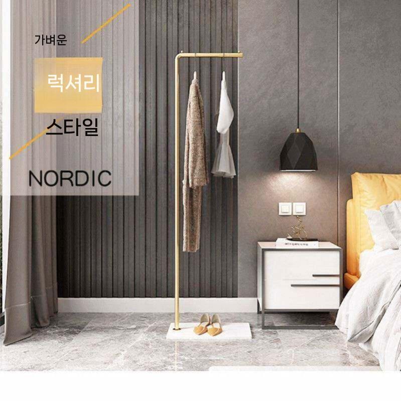 행거 스탠드 이동식 옷걸이 드레스룸 인테리어 고정식 골드+화이트 150cm 한 사이즈 이미지 6