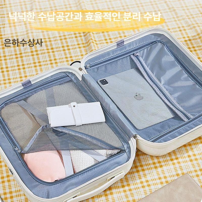 캐리어 여행용 트롤리 내구성 강화 바퀴형 여성용 기내용 수하물 가방 해외 공항 패션 체리블라썸핑크 18 인치 - 상세 이미지 3