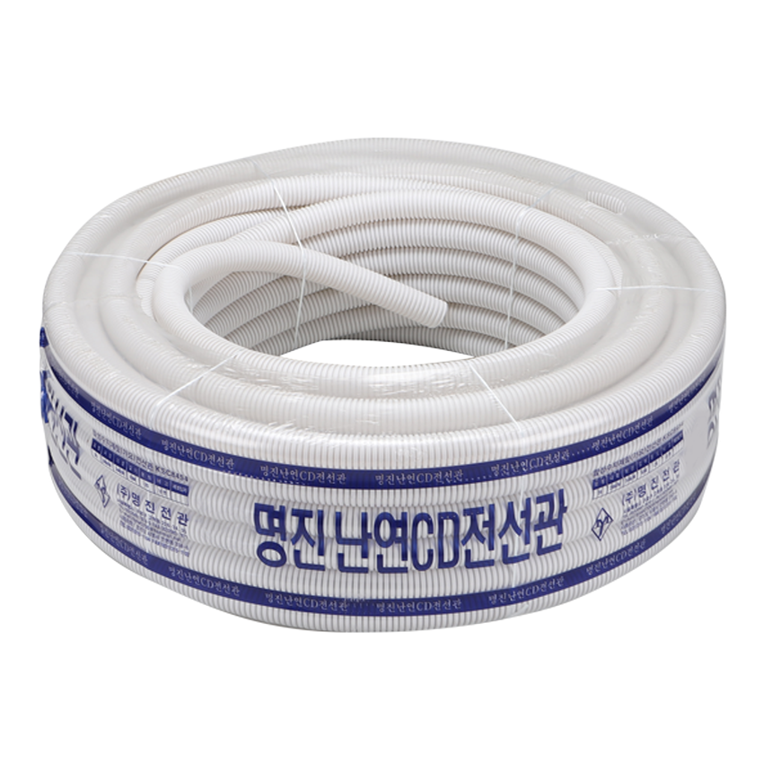 난연 CD 파이프 PE 전선관 전기공사 전선 배관파이프 36mm 백색 50M 주름관 - 상세 이미지 2