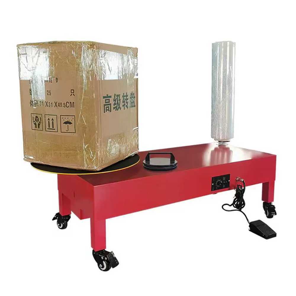 전기 스트레치 필름 랩핑기 반자동 물류창고 포장기 단일 40cm - 상품 이미지