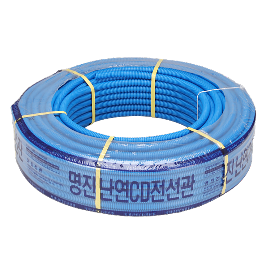 난연 CD 파이프 PE 전선관 전기공사 전선 배관파이프 28mm 청색 50M 주름관 - 상세 이미지 2