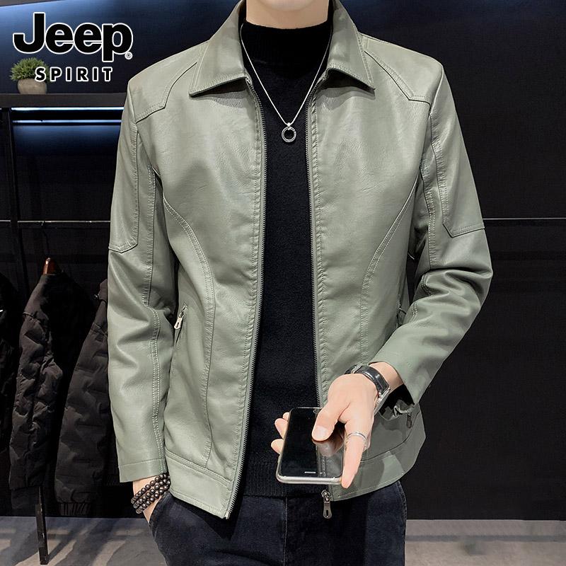 Jeep 남성 가죽자켓 레더 점퍼 봄 가을 아우터 - 상품 이미지