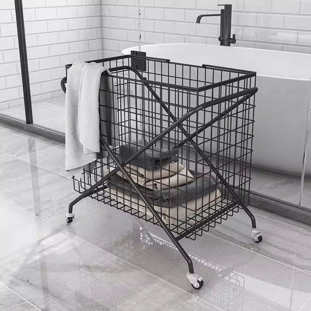 세탁 카트 옷 천 바스켓 수건 의류 호텔 청소 수거함 - 상세 이미지 2
