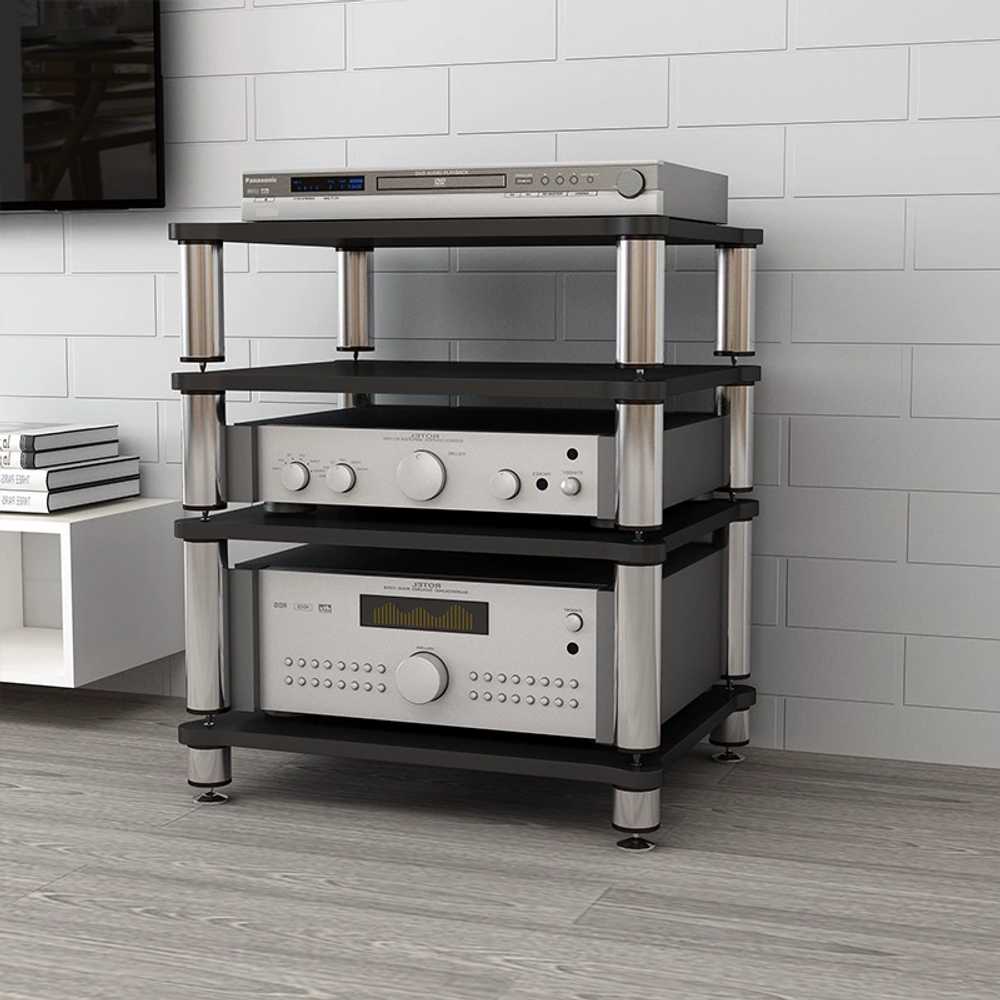 미니 오디오랙 스틸 거실 앰프 스피커 선반 테이블 3단 분할 - 상세 이미지 2