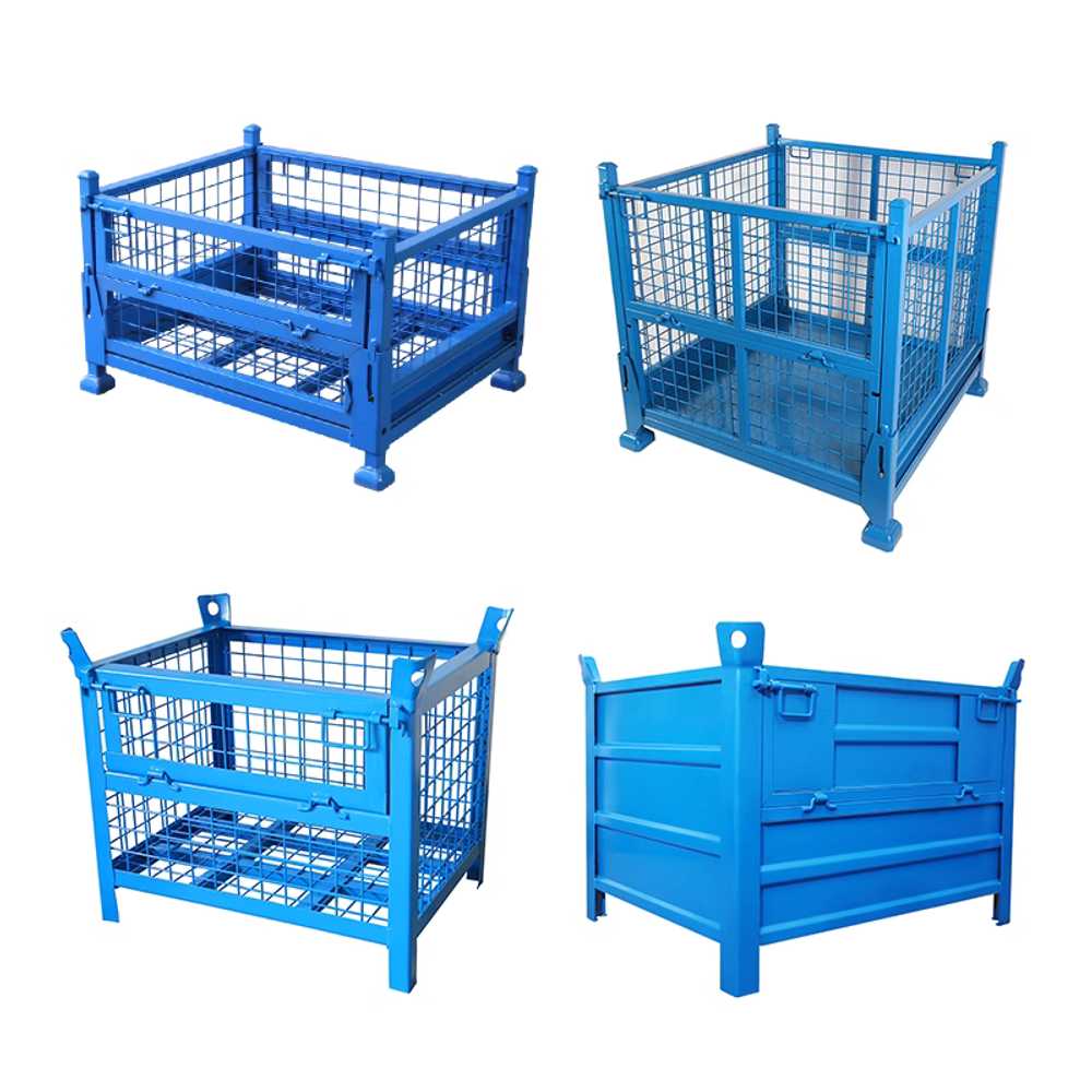 파레트 카트 매쉬 화물 철제 물류 창고 보관함 80x60x60 폴딩 - 상세 이미지 5