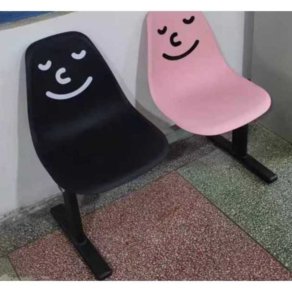 카페 스마일 벤치 얼굴 스티커 쇼핑몰 공원 의자 매트 2인용 - 상품 이미지