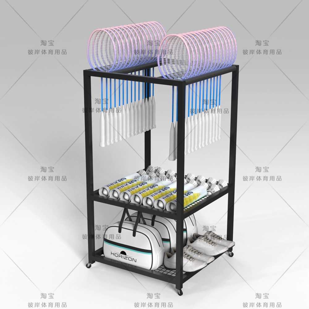 배드민턴 라켓 거치대 셔틀콕 홀더 진열 16 보관 이동식 - 상세 이미지 4