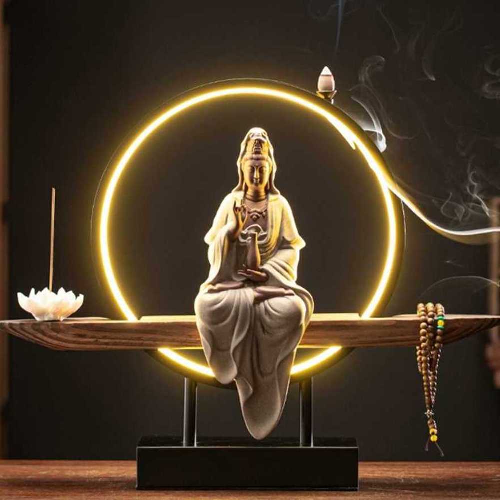 불교 조명 관음보살 LED 장식등 부처님오신날 향로 - 상품 이미지