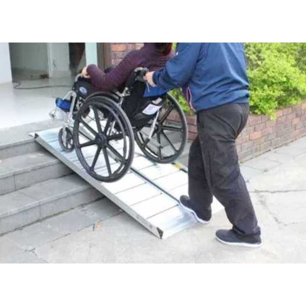 접이식 휠체어 보드 경사로 진입판 알루미늄 안전 발판 152cm - 상품 이미지