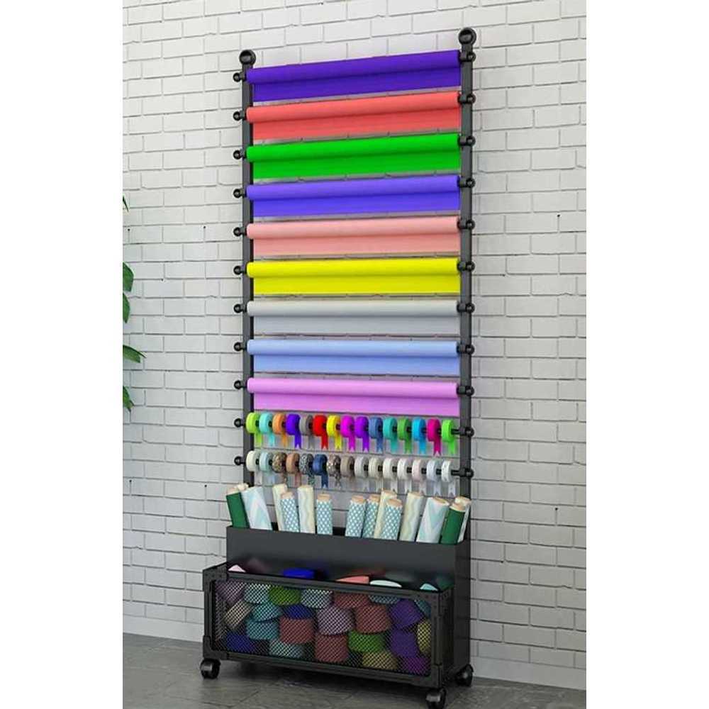 철제 리본 걸이대 포장정리대 공방 꽃집 리본행거 70x26x170cm - 상품 이미지