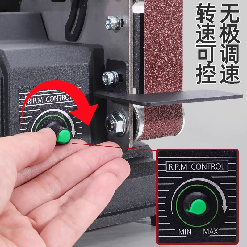 탁상용 벨트그라인더 목재 샌딩기 숫돌 연마기 칼갈이 100W - 상세 이미지 3