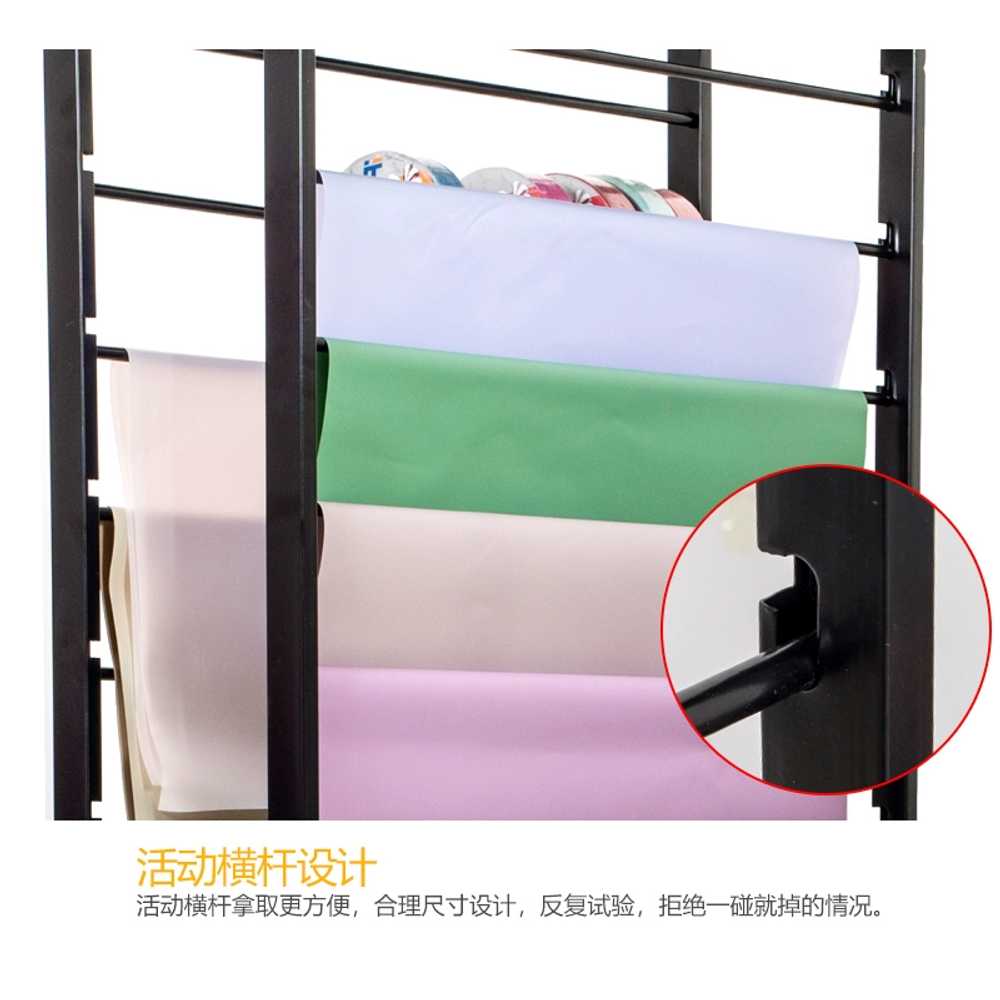 꽃집 리본 거치대 플라워 포장지 롤 수납 포장정리대 150x67x32 이미지 6