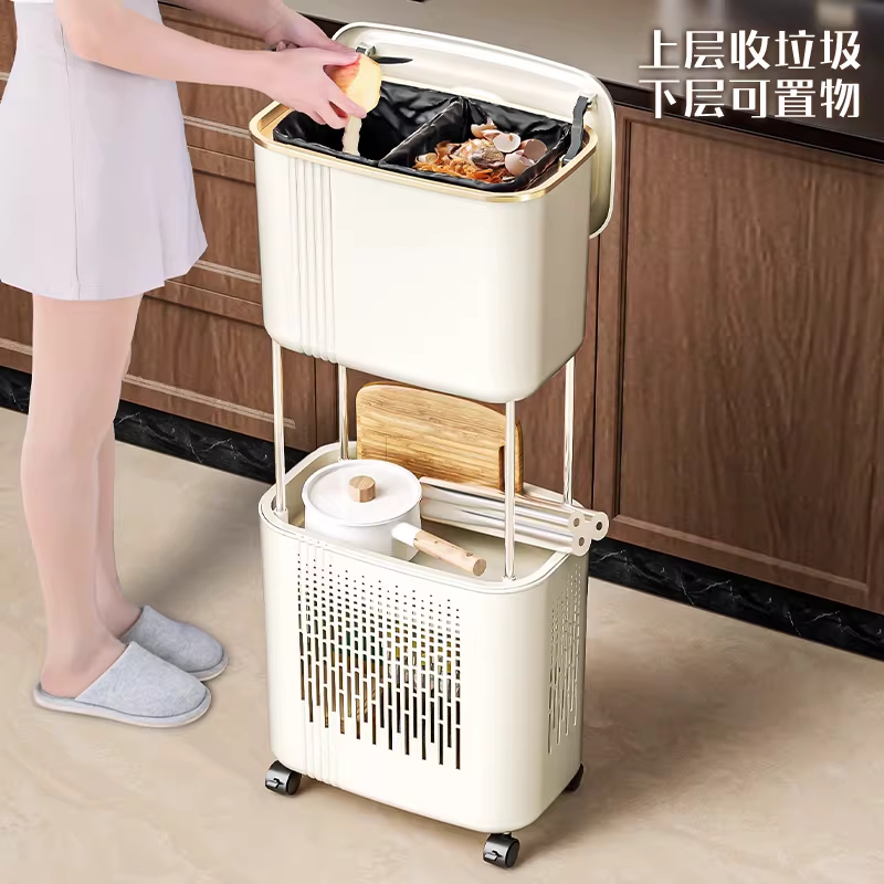 이동식 다용도 휴지통 분리수거함 청소용 쓰레기통 - 상세 이미지 5