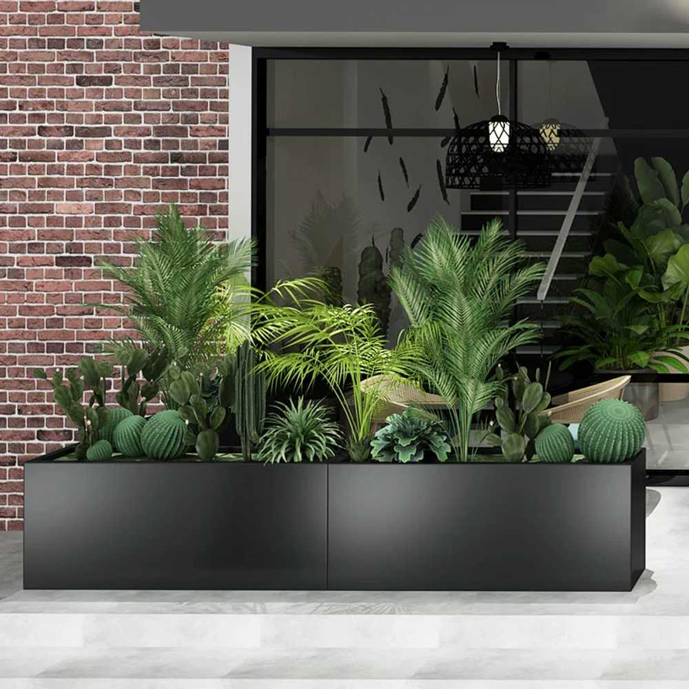 카페 파티션화분 플랜트박스 사각 야외 조경 화단 80x30x40 - 상세 이미지 3