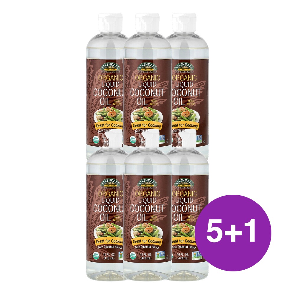 나우푸드 엘린데일 USDA 액상 코코넛오일 퓨어 코코넛 472ml, 6개 - 상품 이미지
