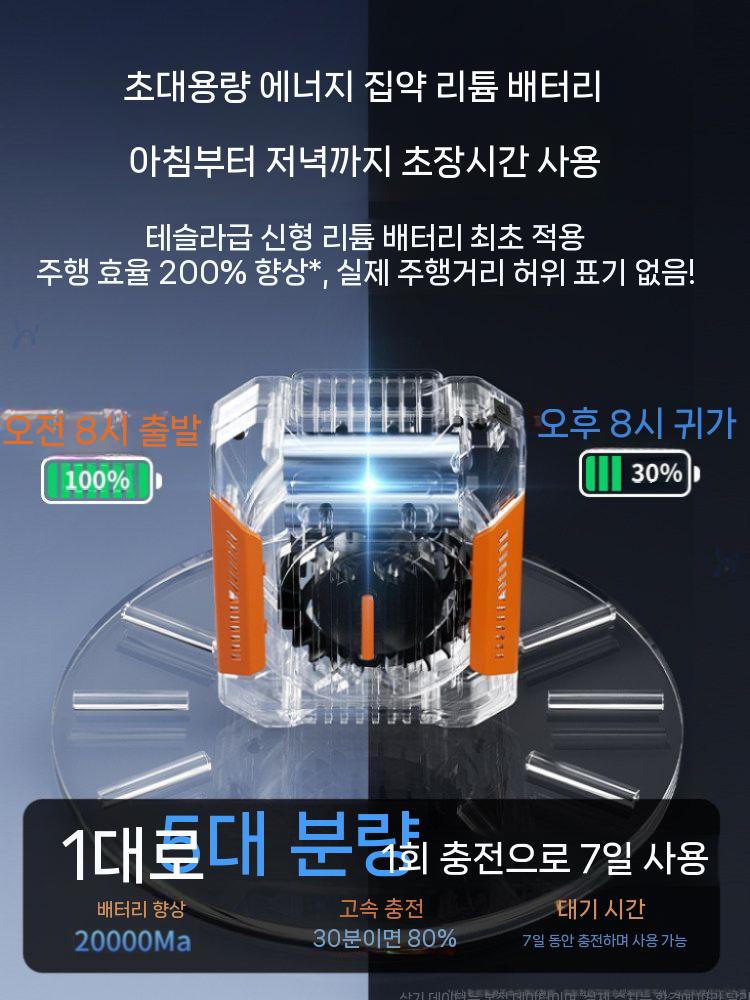 허리 냉풍기 바디팬 쿨링 벨트 부착형 개인용 야외 오렌지 36시간 배터리 5000mAh - 상세 이미지 3