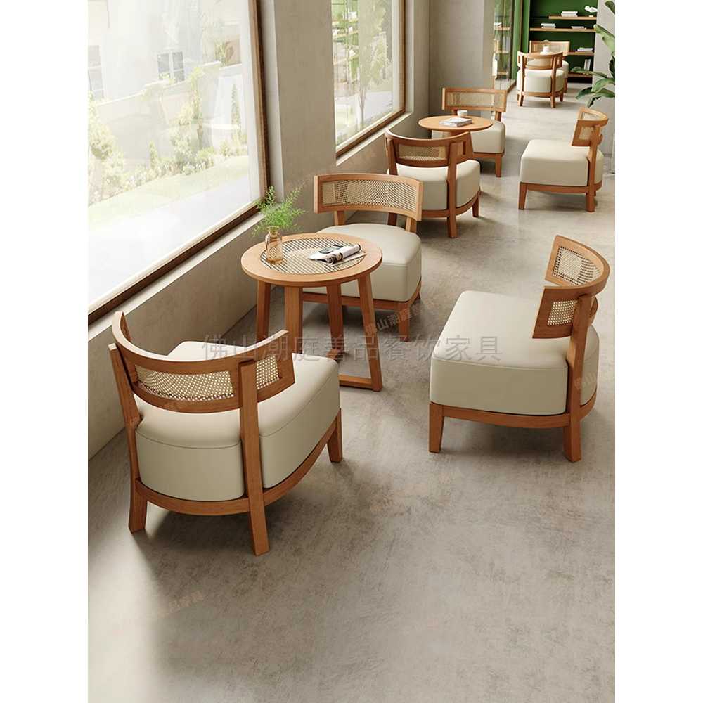 카페 소파 1인용 라탄 등받이 쿠션 인테리어용 체어 - 상세 이미지 5
