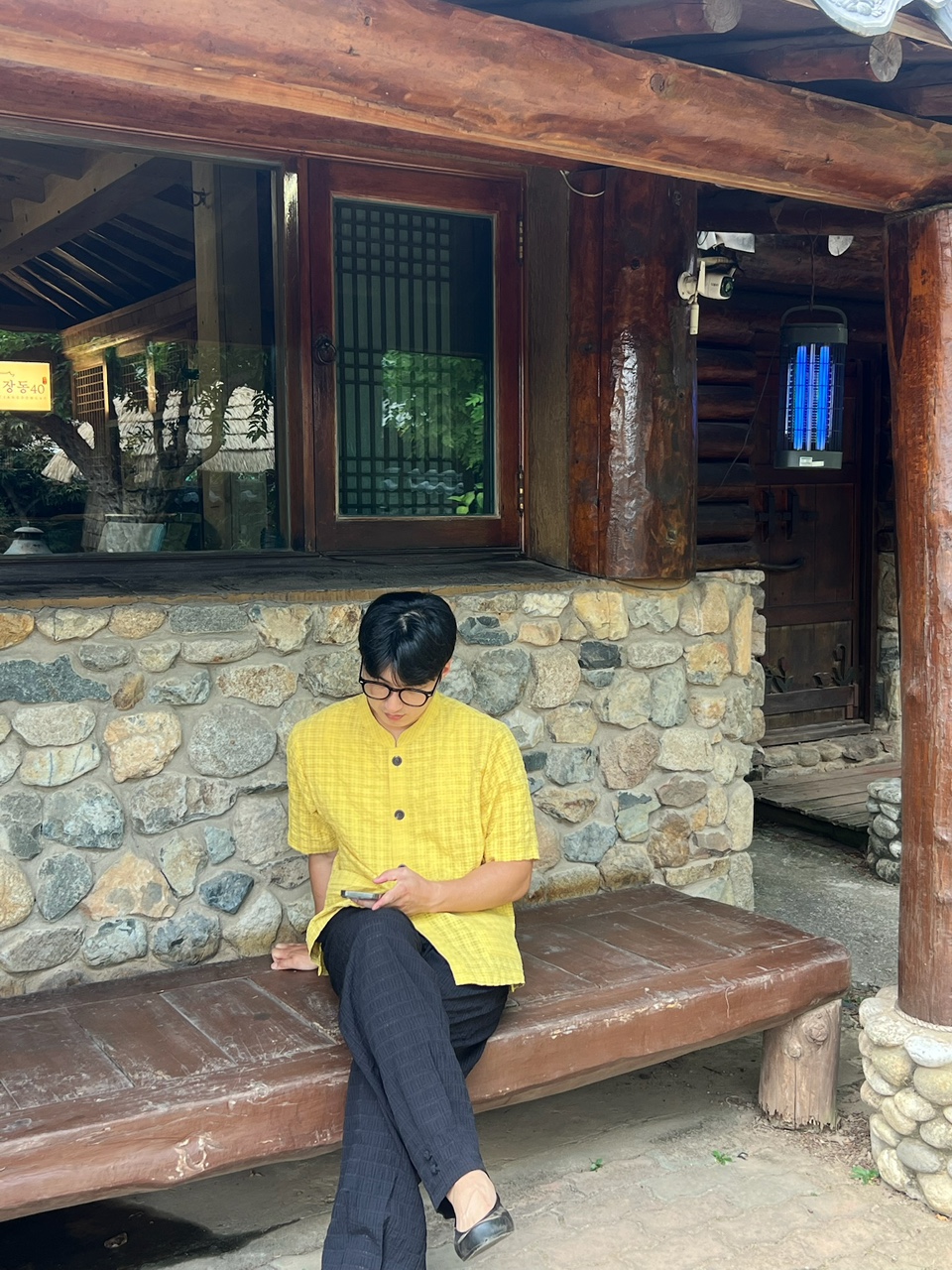 남녀공용 체크무늬 여름 반팔저고리 생활한복 법복 개량한복 이미지 8