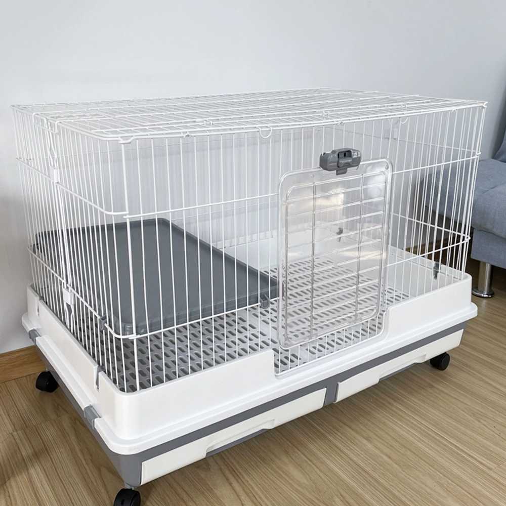 바퀴달린 토끼케이지 사육장 실내 철제 울타리 토끼집 초콜릿 80 - 상세 이미지 3