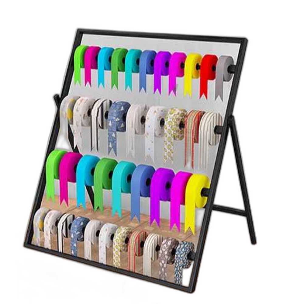 탁상형 리본 랙 4단 꽃가게 공단 주자 포장 리본 행거 45x35x58 - 상품 이미지