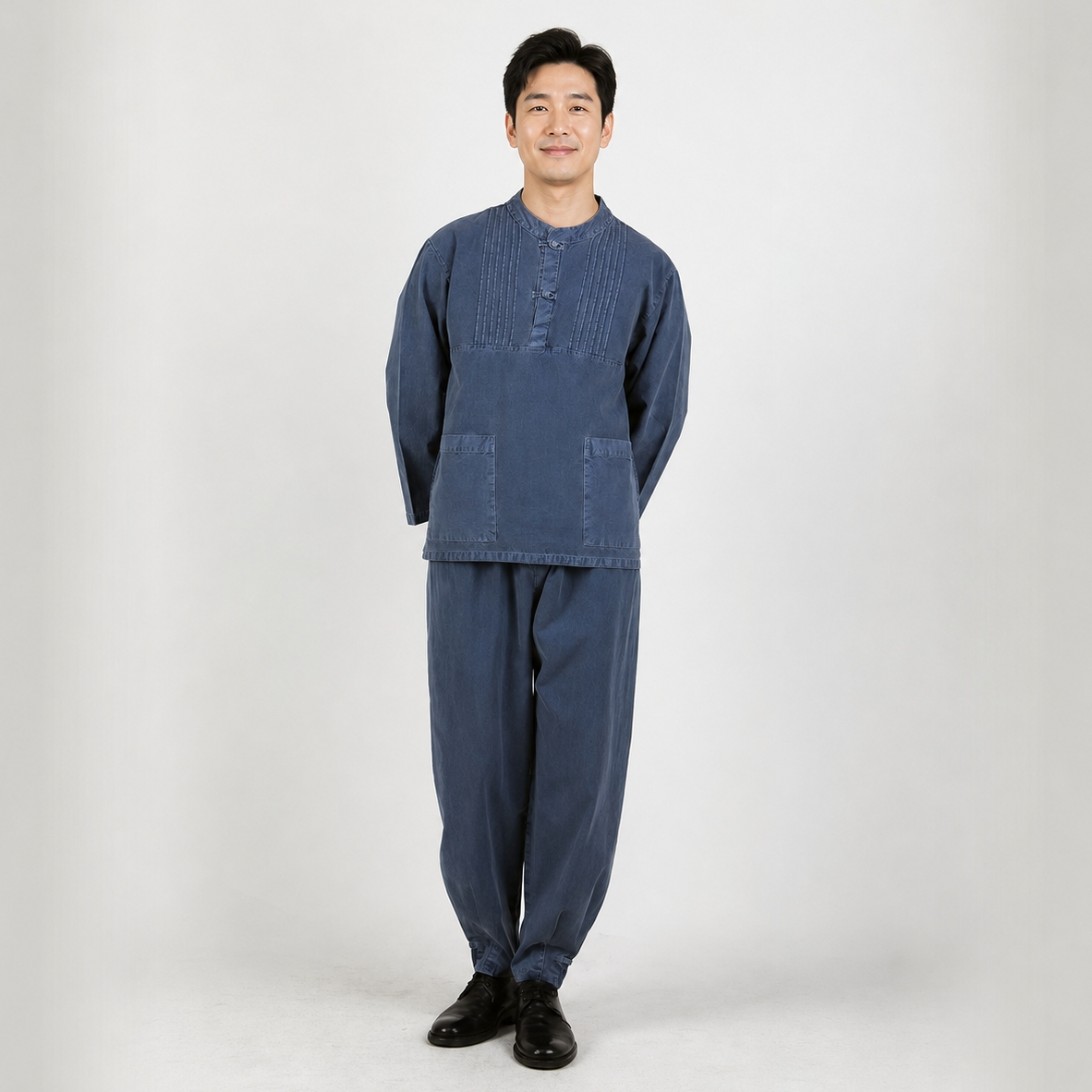 남자 봄가을 생활한복 20수 핀탁 티 바지 개량 계량 한복 절복 법복 이미지 8