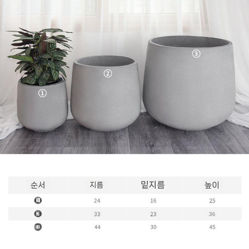 화분 도자기화분 원형 토분 거실 분갈이 대형화분 식물 화이트 24x25cm 이미지 7