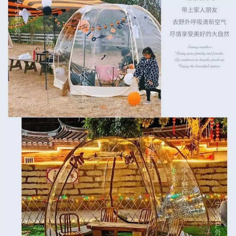 투명 돔텐트 돔형 방풍 에어 바람막이 PVC 글램핑 2.5m 이미지 6