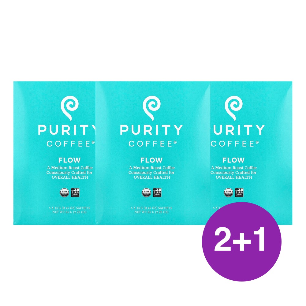 Purity Coffee Flow 티백 미디엄 로스트 65g, 3개 - 상품 이미지