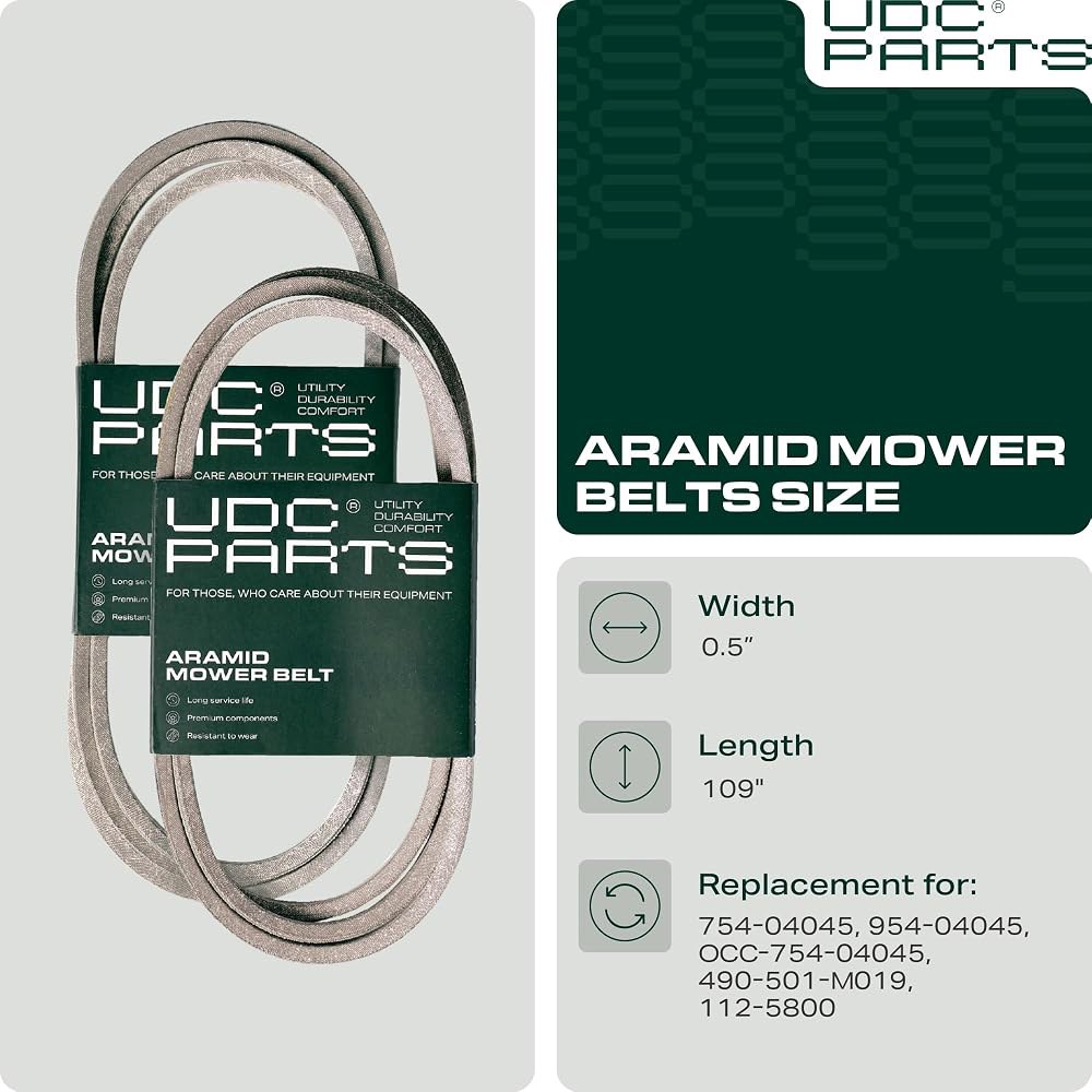 UDC 부품 954-04045 카브 카뎃 42인치용 데크 벨트 교체품, 1/2 x109 | LT1042 RZT42 754-04045 112-5800 Toro LX420 LX425 - 상세 이미지 2
