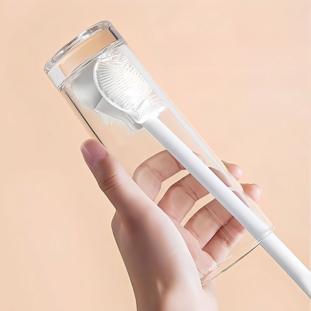 90도 접히는 병솔 병세척 솔 물병 텀블러 실리콘 브러쉬 젖병 컵 수세미 주방 세척 용품 - 상품 이미지