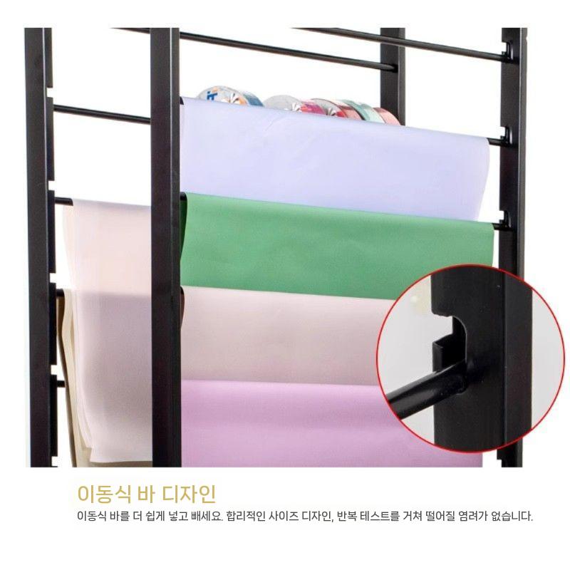 포장지 걸이대 정리대 거치대 공방 걸이 원단 스탠드 150x67x32cm 18단 중간 - 상세 이미지 3