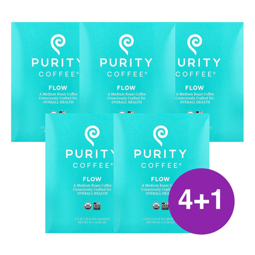 Purity Coffee Flow 티백 미디엄 로스트 65g, 5개 - 상품 이미지