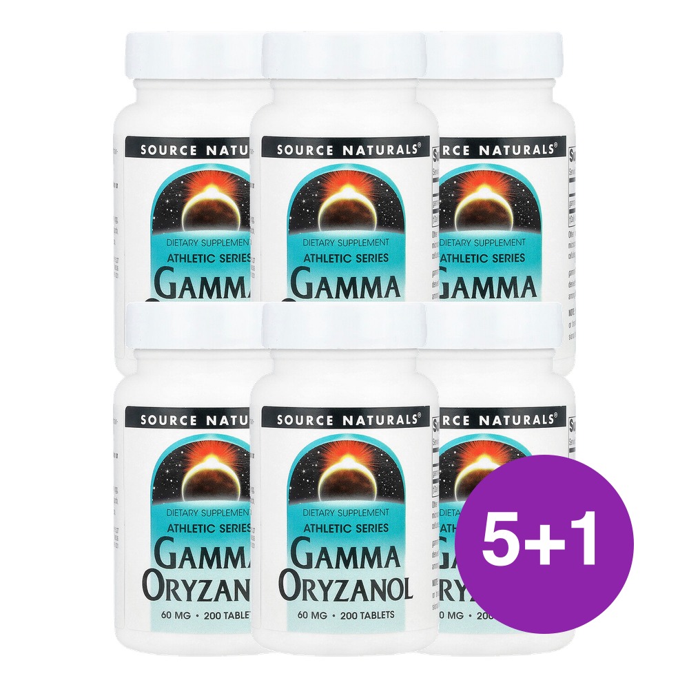 소스내추럴스 Athletic Series 감마 오리자놀 60mg 200정, 6개 - 상품 이미지
