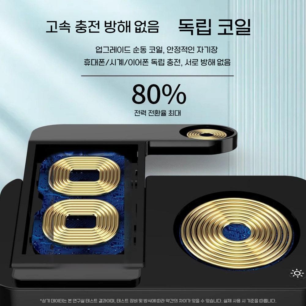 갤럭시폴드8 와이드 울트라워치9 울트라2 버즈4 무드등 수직 스탠드 고속 충전기 - 상세 이미지 5
