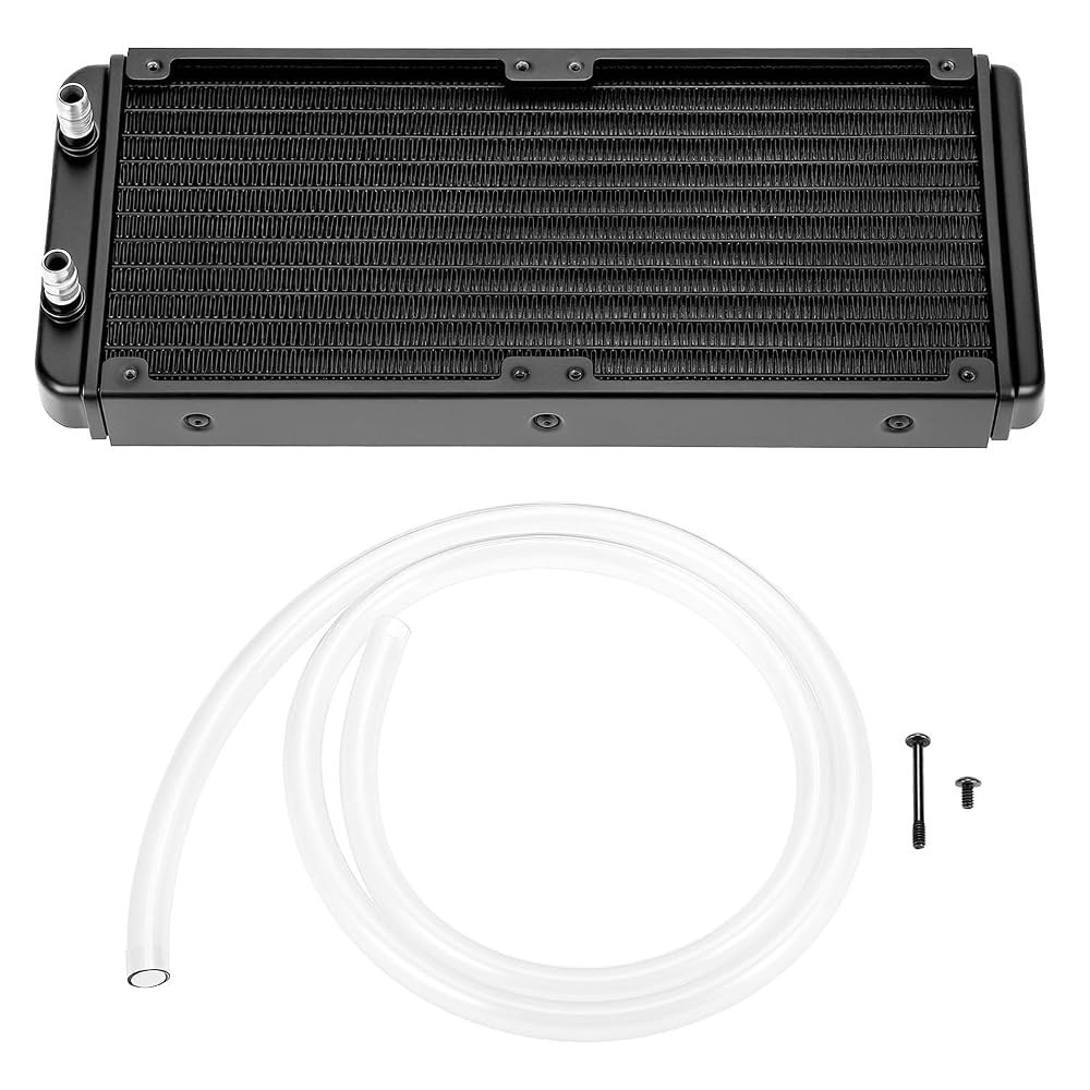 QWORK 240mm 수냉 라디에이터 12 파이프 순수 구리 핀 열교환기 275x120x30mm PC CPU VGA 액체 냉각 산업용 인버터 및 레이저 시스템용 G1/4 스레드 - 상세 이미지 2