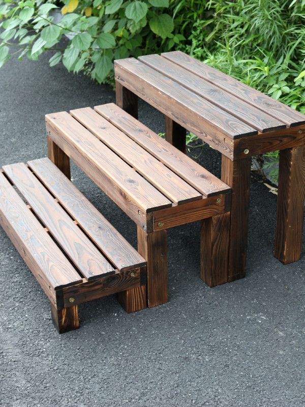 데크 계단 발판 방부목 디딤대 야외 출입문 바닥 발코니 60x30x18cm 이미지 6