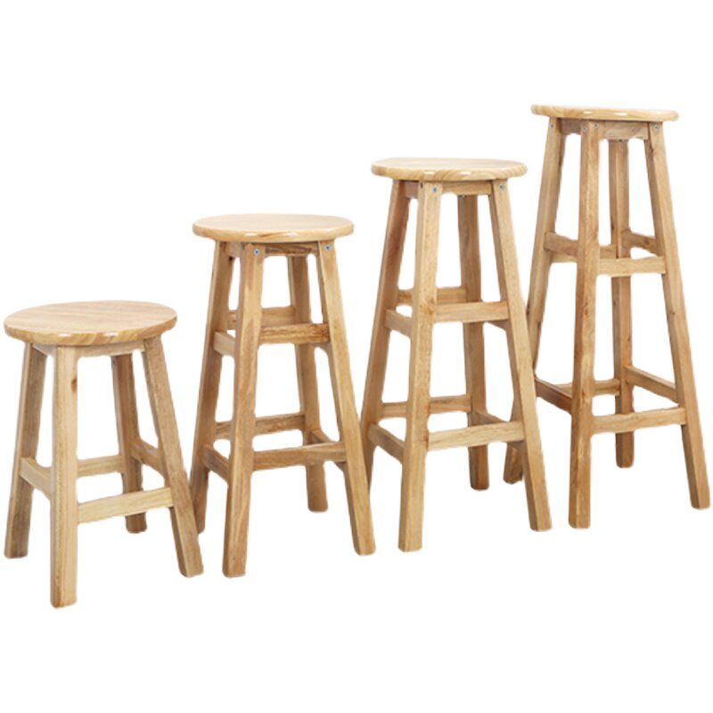 원형 나무 스툴 원목 의자 가정용 우드 식탁 간이 높이 50cm 키타775 이미지 7