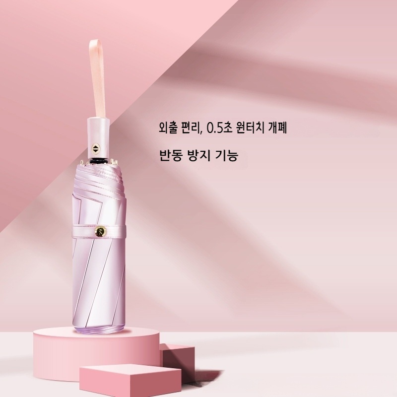여성 양산 자외선차단 방수 햇빛가리개 이중원단 딥블루 플라워씨 - 상세 이미지 2