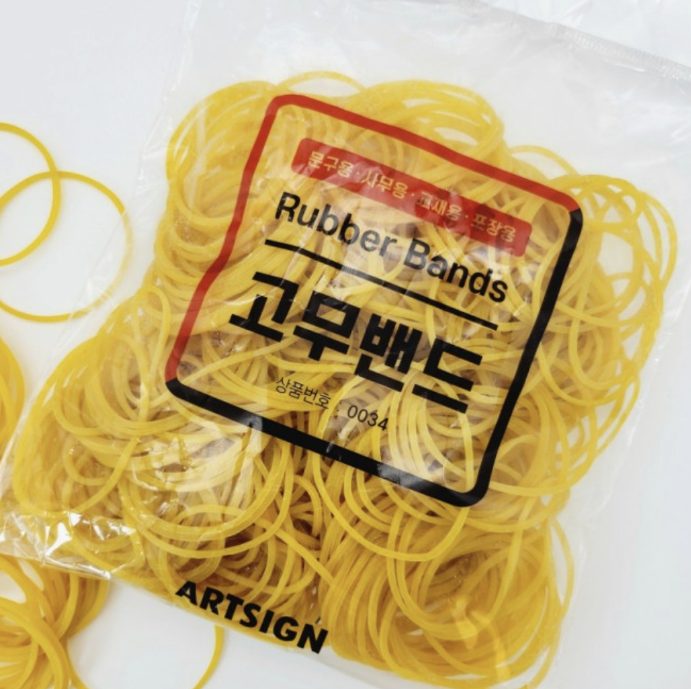 노랑고무줄 포장고무줄 국산고무밴드 150g - 상품 이미지