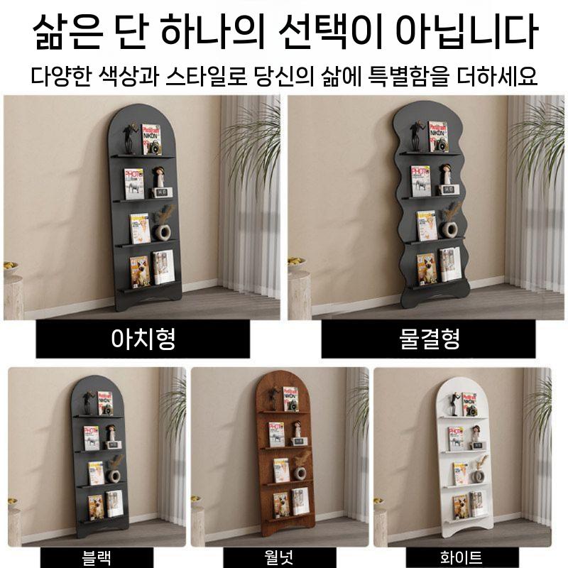 팜플렛 거치대 브로셔 전시대 카탈로그 꽂이 3단 진열대 160x60cm 블랙 아치형 이미지 6