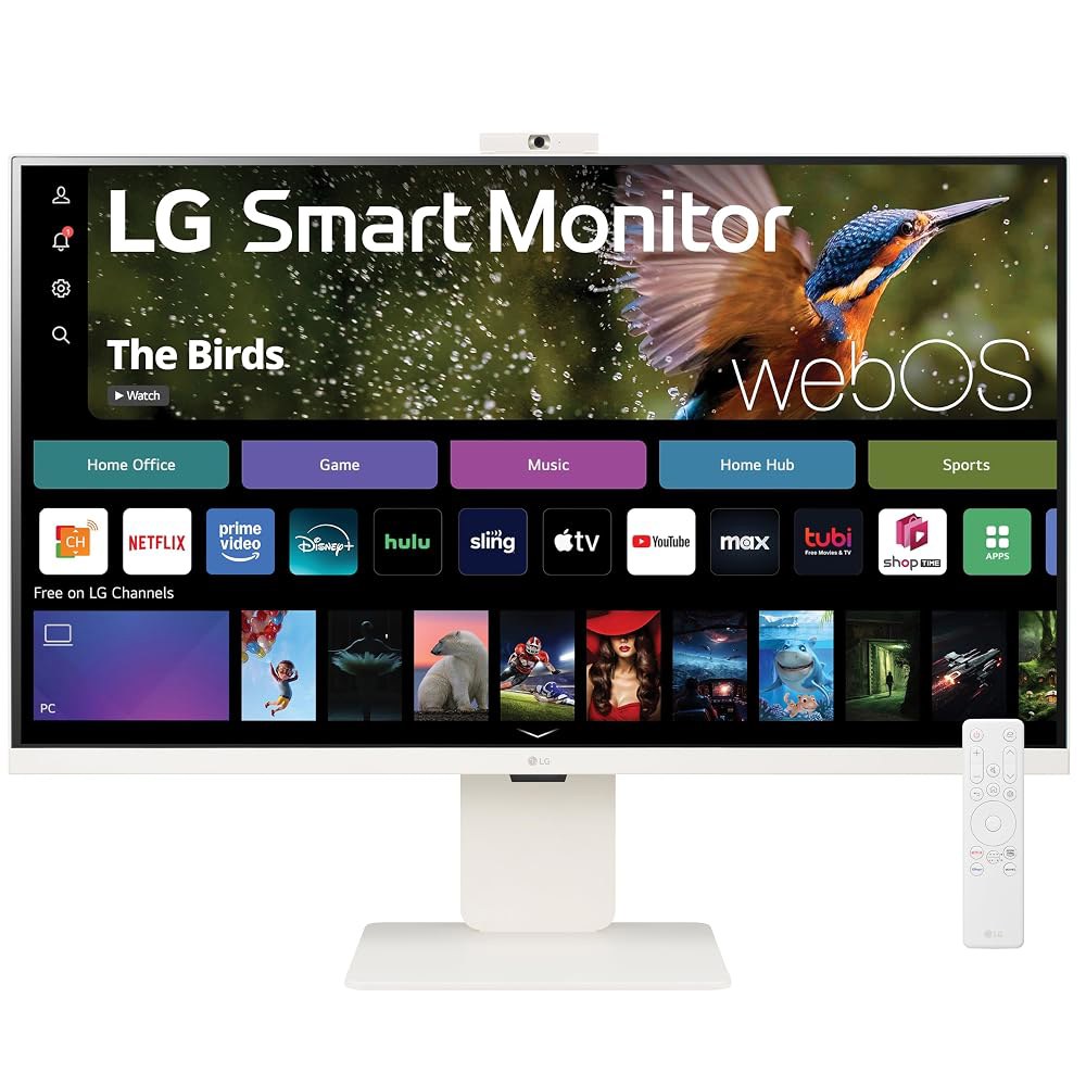 LG 32SR85U-W 스마트 모니터 32인치 4K UHD(3840x2160), IPS 디스플레이, webOS 23, USB 타입-C 90W PD, 내장 FHD 웹캠 및 스피커, - 상품 이미지