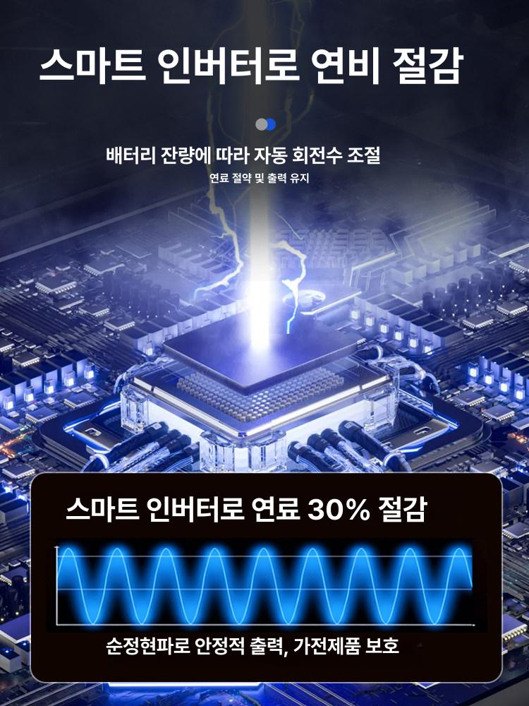 24V 발전기 가솔린 트럭 캠핑 인버터 에어컨 화물차 휴대용 1. 24V 7L 가솔린 발전기 (블루투스) - 상세 이미지 2