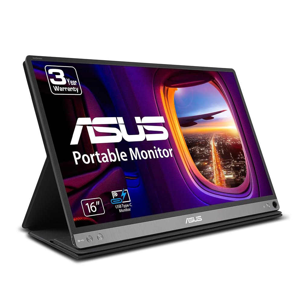 ASUS ZenScreen 15.6인치 1080P 휴대용 USB 모니터(MB16AC) - 풀 HD(1920 x 1080), IPS, 타입-C, 아이 케어, 스마트 케이스, 노트북용 - 상품 이미지