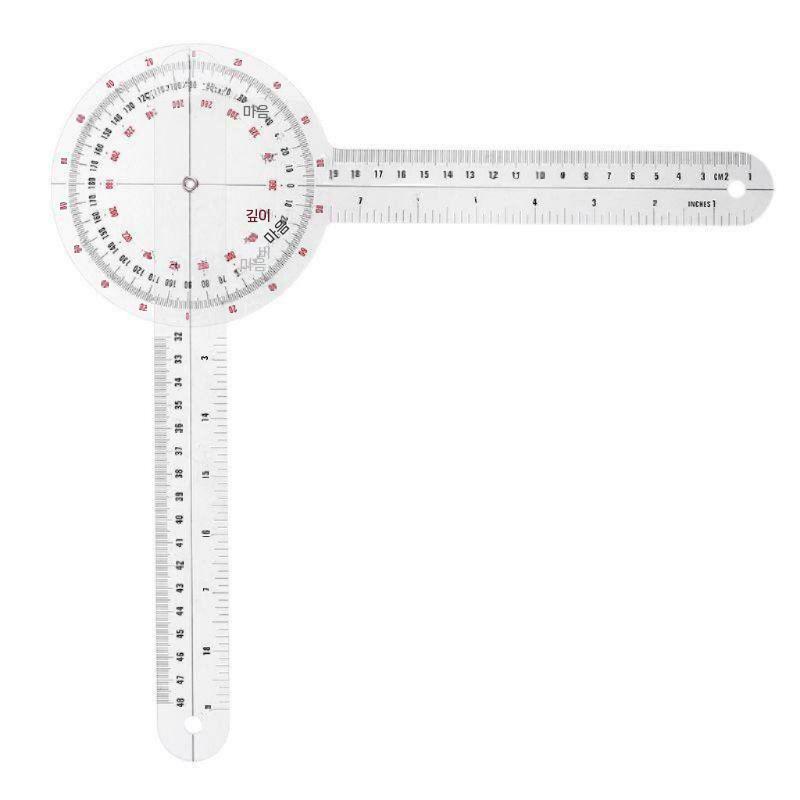 투명 각도계 각도기 관절측정 눈금자 물리치료 측정기 6인치 16x6.3cm - 상세 이미지 5